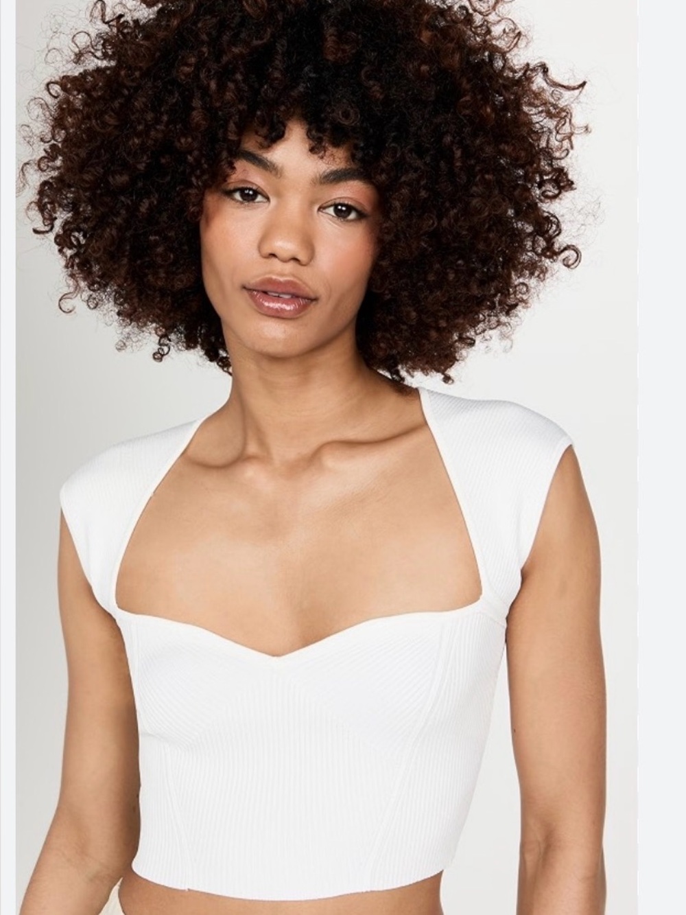 Jonathan simkhai abia compact ribbed cropped tee size xs